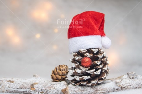 Fair Trade Photo Christmas, Christmas decoration, Christmas hat, Colour, Object, People, Pine cone, Red, Santaclaus, Snow, White