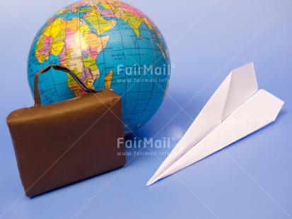 Fair Trade Photo Airplane, Globe, Good trip, Horizontal, Peru, South America, Studio, Travel