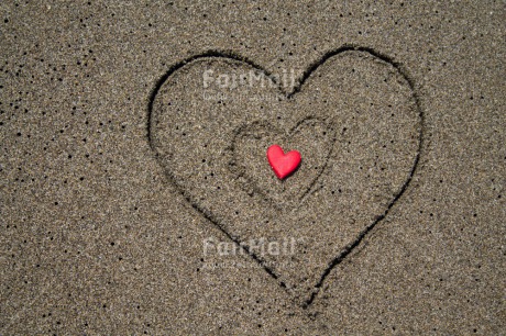 Fair Trade Photo Beach, Colour image, Heart, Love, Mothers day, Peru, Red, Sand, South America, Valentines day