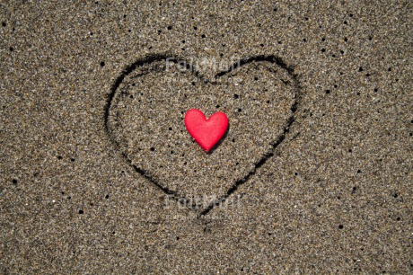 Fair Trade Photo Beach, Colour image, Heart, Love, Mothers day, Peru, Red, Sand, South America, Valentines day