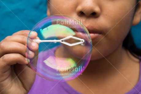 Fair Trade Photo Activity, Closeup, Dreaming, Horizontal, Latin, One girl, People, Peru, Playing, Soapbubble, South America, Water