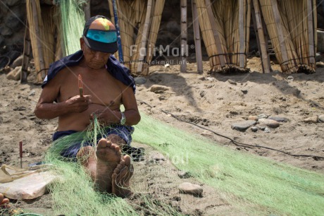 Fair Trade Photo Colour image, Ethnic-folklore, Fisheries, Fisherman, Horizontal, Huanchaco, Peru, South America