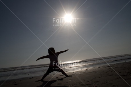 Fair Trade Photo Balance, Colour image, Evening, Horizontal, One girl, Outdoor, People, Peru, Silhouette, South America, Spirituality, Sunset, Wellness, Yoga