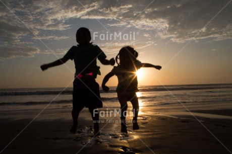 Fair Trade Photo Balance, Colour image, Evening, Horizontal, Outdoor, People, Peru, Silhouette, South America, Spirituality, Sunset, Two children, Wellness, Yoga