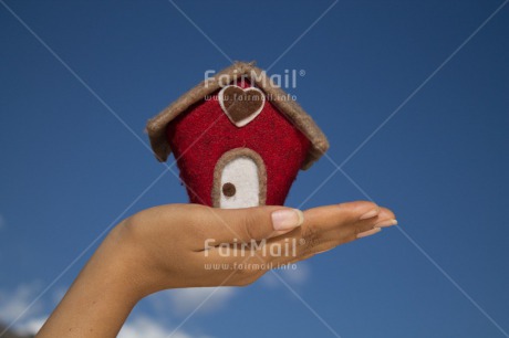Fair Trade Photo Colour image, Hand, Heart, Horizontal, House, Love, New home, Peru, Red, Sky, South America, Summer