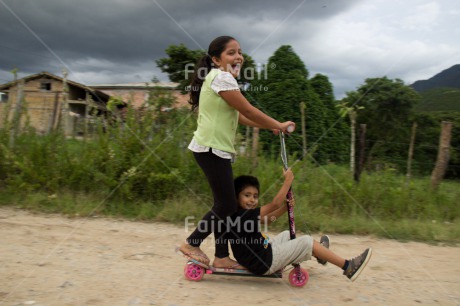 Fair Trade Photo Activity, Colour image, Emotions, Friendship, Happiness, Horizontal, Outdoor, People, Peru, Playing, Rural, South America, Two children