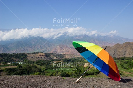 Fair Trade Photo Clouds, Colour image, Colourful, Holiday, Horizontal, Mountain, Outdoor, Peru, Rural, Scenic, Sky, South America, Travel, Umbrella