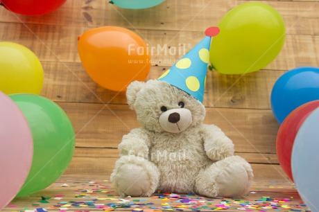 Fair Trade Photo Balloon, Birthday, Colour image, Hat, Horizontal, Invitation, Party, Peru, South America, Teddybear