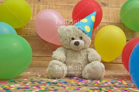 Fair Trade Photo Balloon, Birthday, Colour image, Hat, Horizontal, Invitation, Party, Peru, South America, Teddybear