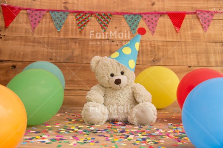 Fair Trade Photo Balloon, Birthday, Colour image, Hat, Horizontal, Invitation, Party, Peru, South America, Teddybear