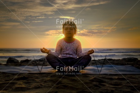 Fair Trade Photo Activity, Colour image, Evening, Horizontal, Meditating, One girl, Outdoor, Peace, People, Spirituality, Sunset, Wellness, Yoga