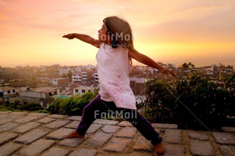 Fair Trade Photo Activity, Colour image, Evening, Horizontal, Meditating, One girl, Outdoor, Peace, People, Spirituality, Sunset, Wellness, Yoga