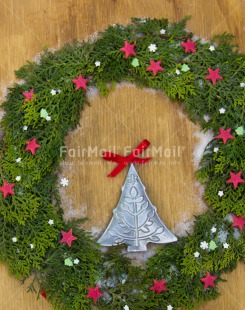 Fair Trade Photo Christmas, Colour image, Green, Peru, Red, South America, Star, Tree, Vertical