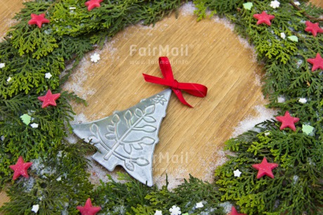Fair Trade Photo Christmas, Colour image, Green, Horizontal, Red, Star, Tree
