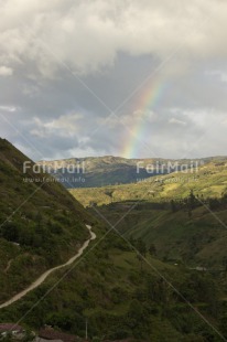 Fair Trade Photo Colour image, Forest, Green, Mountain, Peru, Rainbow, Road, Scenic, South America, Travel, Vertical