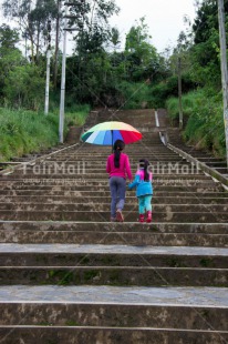 Fair Trade Photo Activity, Colour image, Friendship, Peru, Rural, Scenic, South America, Together, Umbrella, Vertical, Walking