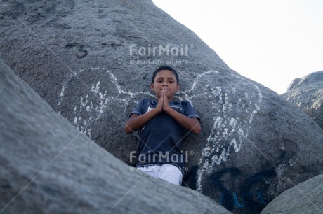 Fair Trade Photo 10-15 years, Activity, Angel, Colour image, Horizontal, Latin, Looking at camera, Meditation, One boy, People, Peru, South America, Yoga