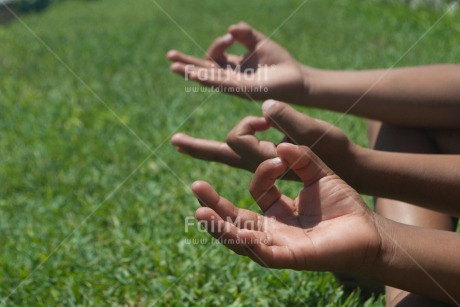 Fair Trade Photo Activity, Closeup, Colour image, Grass, Hand, Health, Horizontal, Latin, Meditating, Outdoor, Peace, People, Peru, Shooting style, South America, Wellness, Yoga