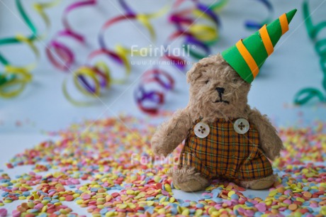 Fair Trade Photo Birthday, Colour image, Horizontal, Invitation, Party, Teddybear