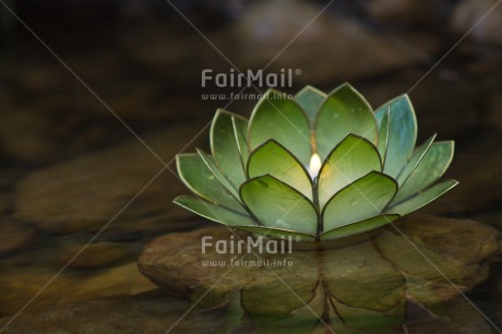 Fair Trade Photo Candle, Colour image, Condolence-Sympathy, Flame, Get well soon, Horizontal, Lotus flower, Peru, South America, Thinking of you