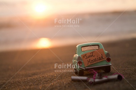 Fair Trade Photo Beach, Car, Colour image, Horizontal, Marriage, Peru, Sea, South America, Sunset, Transport, Wedding