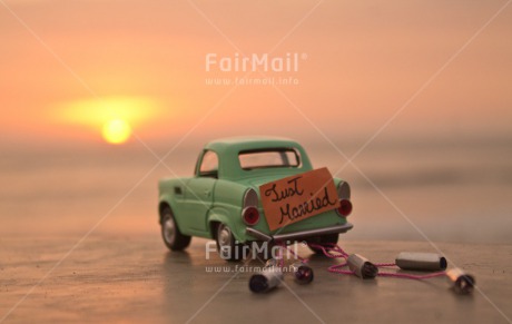 Fair Trade Photo Beach, Car, Colour image, Horizontal, Marriage, Peru, Sea, South America, Sunset, Transport, Wedding