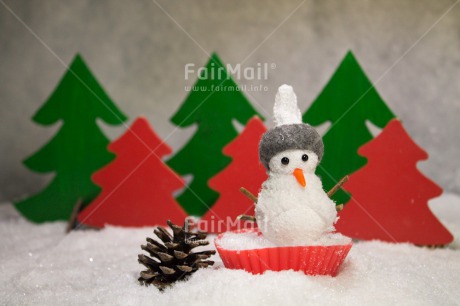 Fair Trade Photo Christmas, Colour image, Horizontal, Peru, Snow, Snowman, South America, Tree