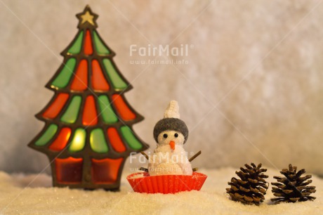 Fair Trade Photo Christmas, Colour image, Horizontal, Peru, Snow, Snowman, South America, Tree
