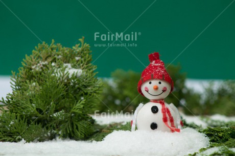 Fair Trade Photo Christmas, Colour image, Green, Horizontal, Peru, Red, Smiling, Snow, Snowman, South America, White