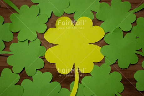 Fair Trade Photo Colour image, Exams, Good luck, Green, Horizontal, Leaf, Peru, South America, Trefoil, Well done