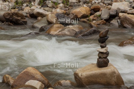 Fair Trade Photo Balance, Colour image, Horizontal, Nature, Outdoor, Peace, Peru, River, South America, Stone, Success, Water, Yoga