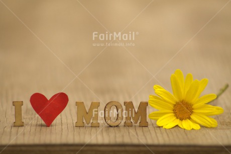 Fair Trade Photo Colour image, Flower, Heart, Horizontal, Letters, Love, Mother, Mothers day, Peru, Red, South America, Text, Vintage, Wood, Yellow