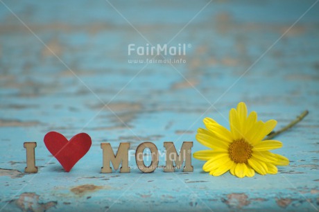 Fair Trade Photo Colour image, Flower, Heart, Horizontal, Letters, Love, Mother, Mothers day, Peru, Red, South America, Text, Vintage, Wood, Yellow