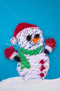 Fair Trade Photo Blue, Christmas, Colour image, Crafts, Peru, Seasons, Snow, Snowman, South America, Vertical, Winter, Wool