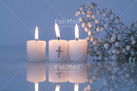 Fair Trade Photo Blue, Candle, Christianity, Colour image, Communion, Condolence-Sympathy, Confirmation, Cross, Flame, Flowers, Horizontal, Light, Peace, Peru, Religion, South America, White