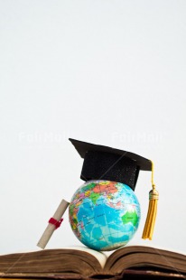 Fair Trade Photo Book, Clothing, Colour image, Congratulations, Diploma, Globe, Hat, Indoor, Peru, South America, Success, Vertical, White