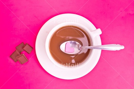 Fair Trade Photo Chocolate, Colour image, Cup, Fathers day, Heart, Horizontal, Love, Mothers day, Peru, Pink, South America, Spoon, Thinking of you