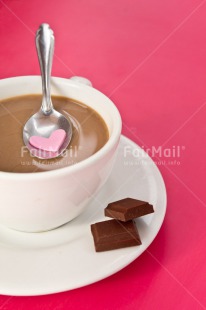 Fair Trade Photo Chocolate, Colour image, Cup, Fathers day, Heart, Mothers day, Peru, Pink, South America, Spoon, Thinking of you, Vertical