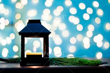 Fair Trade Photo Blue, Candle, Chachapoyas, Christmas, Christmas decoration, Colour image, Horizontal, Lantern, Light, Peru, Pine, South America