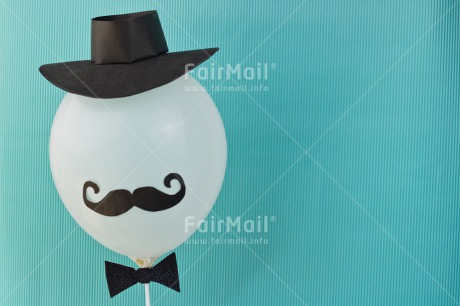 Fair Trade Photo Balloon, Birthday, Blue, Clothing, Colour image, Fathers day, Friendship, Hat, Horizontal, Moustache, Mug, Party, Peru, South America, White