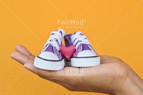 Fair Trade Photo Birth, Birthday, Colour image, Hand, Heart, Horizontal, Love, New baby, Peru, Purple, Shoe, South America, Tarapoto travel, Valentines day, Yellow