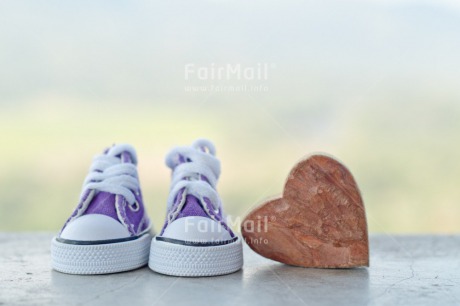 Fair Trade Photo Birth, Birthday, Colour image, Heart, Horizontal, Love, New baby, Peru, Purple, Shoe, South America, Tarapoto travel, Valentines day, Wood