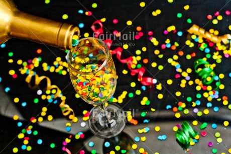 Fair Trade Photo Birthday, Black, Bottle, Colour image, Confetti, Glass, Horizontal, New Year, Party, Peru, South America