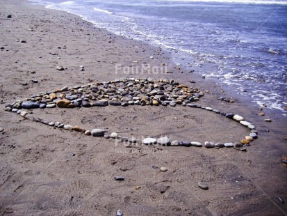 Fair Trade Photo Beach, Colour image, Day, Heart, Horizontal, Love, Outdoor, Peru, Sand, Sea, Seasons, South America, Stone, Summer, Thinking of you, Water