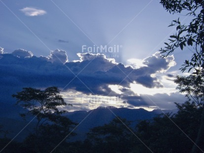 Fair Trade Photo Blue, Clouds, Colour image, Condolence-Sympathy, Evening, Get well soon, Horizontal, Nature, Outdoor, Peru, Scenic, Sky, South America, Sun, Sunset, Thinking of you, Travel, Tree