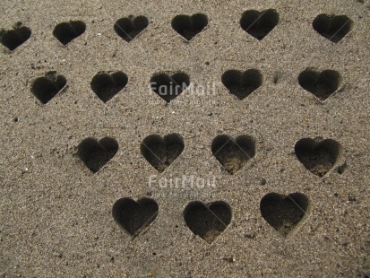 Fair Trade Photo Beach, Colour image, Heart, Horizontal, Love, Outdoor, Perspective, Peru, Sand, South America, Tabletop, Valentines day