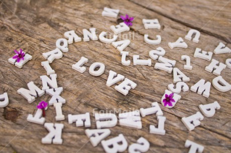 Fair Trade Photo Chachapoyas, Colour image, Horizontal, Letter, Love, Marriage, Peru, Purple, South America, Text, Thinking of you, Valentines day, Wedding, White, Wood