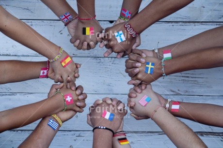 Fair Trade Photo Body, Bracelet, Brother, Colour image, Flag, Friendship, Hand, Hope, Horizontal, Object, Peace, People, Peru, Place, Solidarity, South America, Together, Tolerance, Union, Values