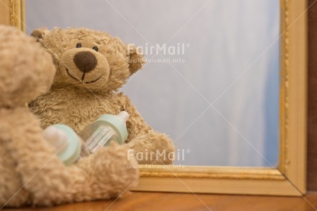 Fair Trade Photo Baby, Biberon, Birth, Blue, Boy, Colour, Horizontal, Mirror, New baby, Object, Peluche, People, Pregnant