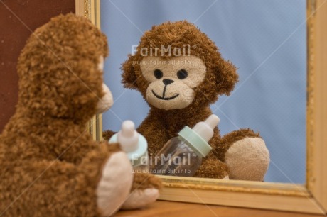 Fair Trade Photo Baby, Biberon, Birth, Blue, Boy, Colour, Horizontal, Mirror, New baby, Object, Peluche, People, Pregnant